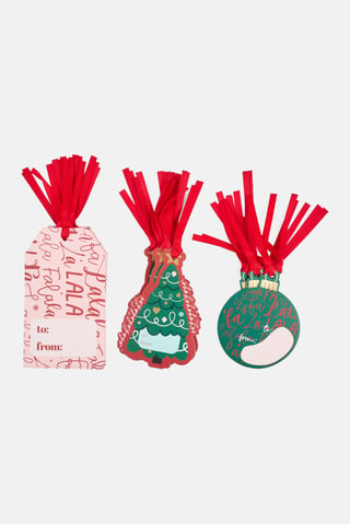Set of 30 Pieces Jumbo Chirstmas Gift Tags, Red Combo