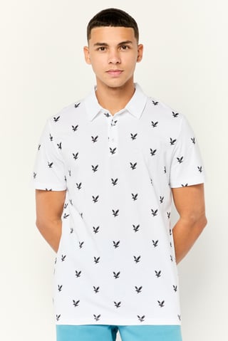 Men Regular Fit Allover Print Short Sleeves Polo Shirt, Multicolor