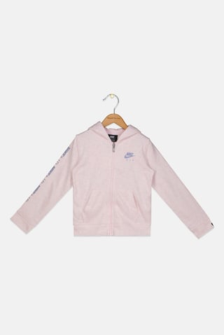 Kids Girl Sportswear Fit Long Sleeve Training Hoodie, Heather Pink