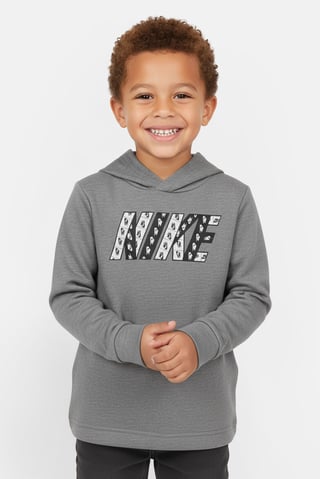 Toddlers Boy Sportswear Fit Brand Logo Outdoor Hoodie, Heather Grey
