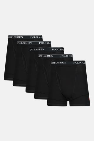 Polo Ralph Lauren Men 5pcs Classic Logo Cotton Boxer Brief, Polo Black