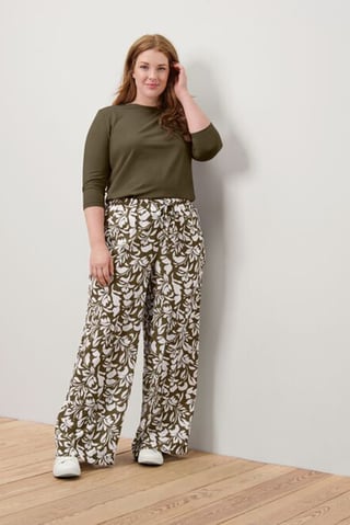 Women Comfort Fit Floral Print Wide Leg Pants, Multicolor
