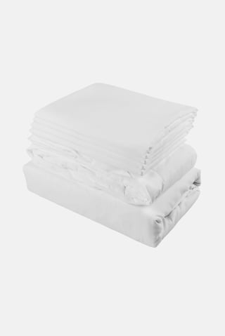 6 Pieces Queen Plain Flat Sheet With Pillow Case Set, White
