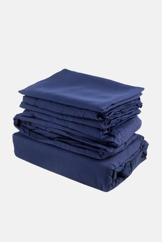 Double 6 Piece Plain Brushed Sheets, Navy