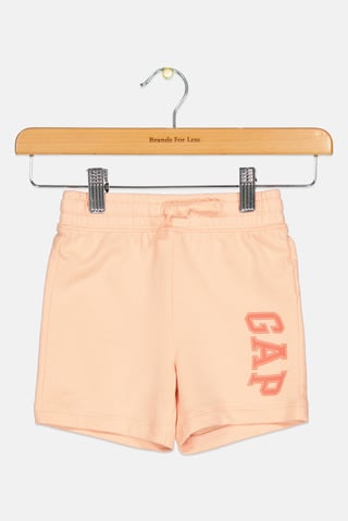 Toddlers Boy Brand Logo Drawstring Shorts, Peach