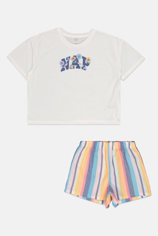 Kids Girl 2 Piece Graphic Print Pajama Set, Multicolor
