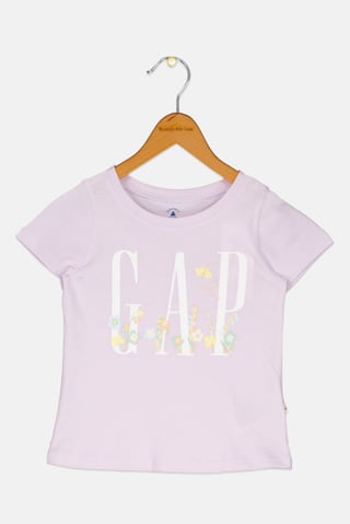 Toddlers Girl Short Sleeve Graphic Print T-shirt, Lilac