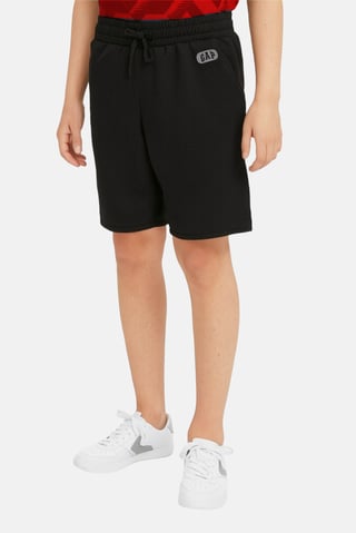 Kids Boy Plain Drawsting Basic Shorts, Black