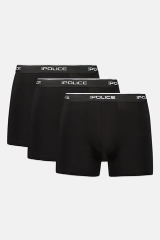 Men 3 Pcs Brand Logo Boxer Shorts, Black
