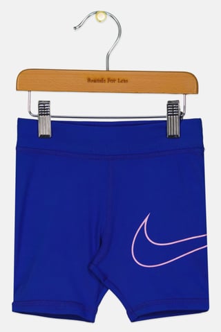 Toddlers Girl Brand Logo Biker Shorts, Blue