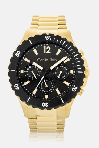 Men 25200116 Stainless Steel Analog Watch 44 mm, Gold