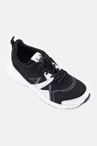 AX Armani Exchange Women Medium Lace Up Sneakers, Black