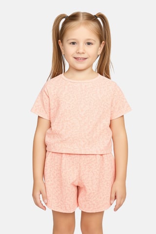 Kids Girl 2 Pieces Floral Print T-Shirt And Shorts Set, Multicolor