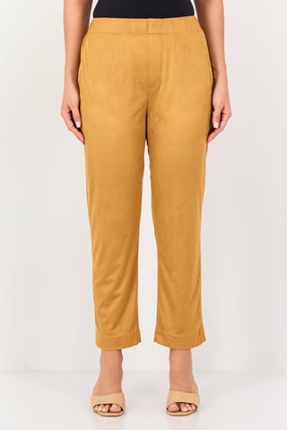 Women Street Fit Textured Straight Leg Pants, Light Brown