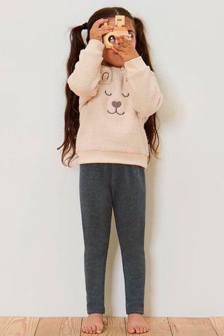Kids Girl Heather Leggings, Dark Grey