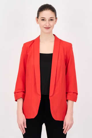 Women Regular Fit Plain Casual Blazer, Red