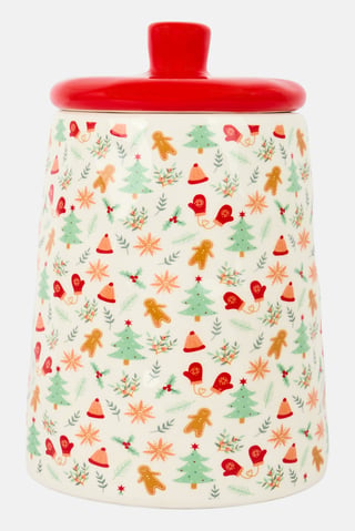 Christmas Ceramics Cookie Jar, Multicolor