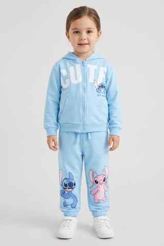Disney x Lilo Stitch Toddlers Girl 2 Pieces Graphic Print Hoodie And Sweatpants Set, Multicolor