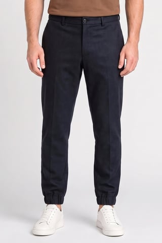 Men Regular Fit Textured Jogger Pants, Dark Navy