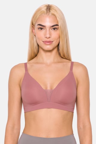 Women Plain Lightly Padded Bra, Mauve