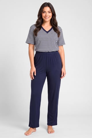 Women 2 Pieces Stripe Top And Bottom Pyjama Set, Multicolor