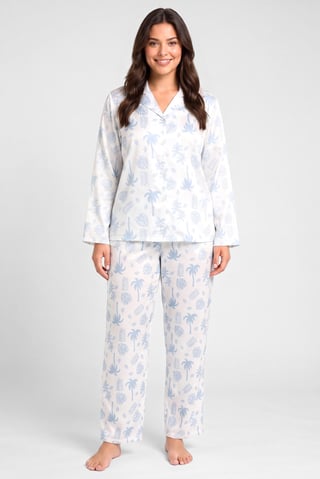 Women 2 Pieces Allover Print Long Sleeve Top And Pyjama Pants Set, Multicolor