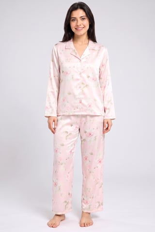 Women 2 Pieces Floral Print Long Sleeve Top And Pants Pyjama Set, Multicolor