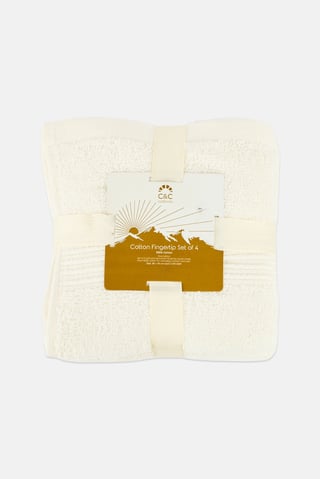 4 Pieces Hand Towel Set, White