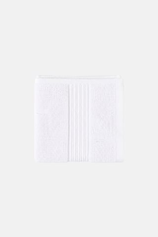 4 Pieces Textured Face Towel Set, White