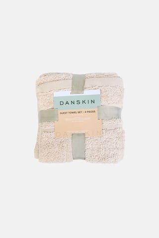 4 Pieces Textured Hand Towel, Beige