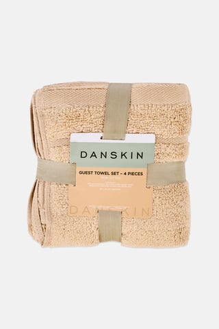 4 Pcs Textured Hand Towel, Beige