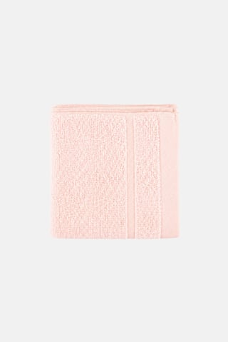 4 Pieces Textured Face Towel Set, Light Pink