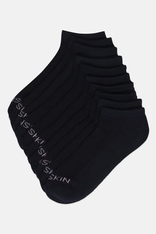 Women 10 Pairs Brand Logo No Show Socks, Midnight Navy
