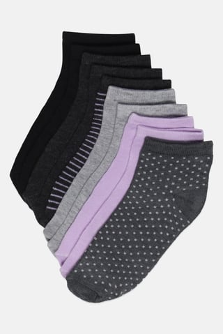 Women 10 Pairs Allover Print Ankle Socks, Multicolor