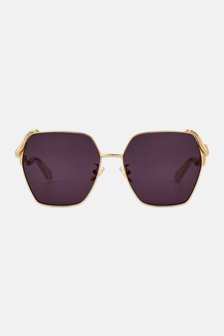 Women SRC035M 590300 Geometric Sunglasses, Gold