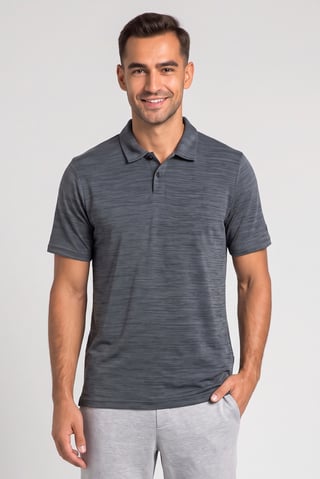 Men Regular Fit Short Sleeve Heather Polo Shirt, Multicolor