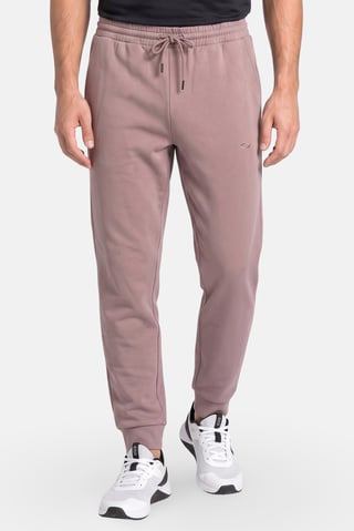Men Regular Fit Brand Logo Outdoor Sweatpants, Night Pink