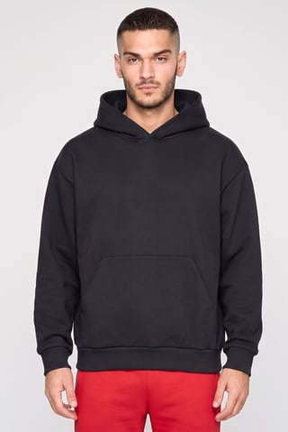 Men Relaxed Fit Long Sleeve Outdoor Hoodie, Black