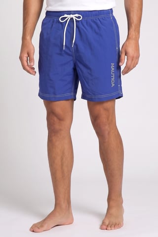 Men Brand Logo Board Shorts, Royal Blue