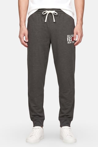 Men Regular Fit Brand Logo Jogger Pants, Dark Grey