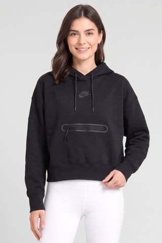 Women Oversized Fit Long Sleeve Outdoor Hoodie, Black