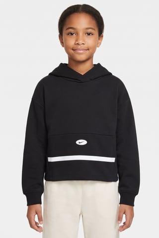 Kids Girl Oversized Fit Long Sleeve Outdoor Hoodie, Black
