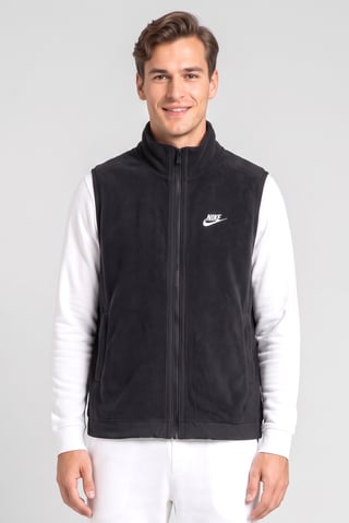 Men Sportswear Fit Sleeveless Outdoor Vest Jacket, Black