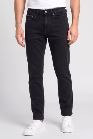 Men Slim Fit Washed Stretchable Jeans, Black