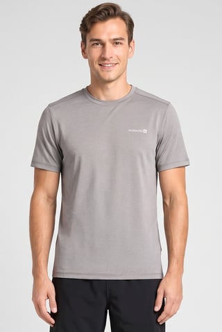 Men Sportswear Fit Short Sleeve Training T-Shirt, Heather Grey