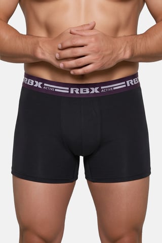 Men 4 Pcs Brand Logo Boxer Brief, Black