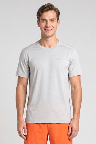 Men Sportswear Fit Short Sleeve Outdoor T-Shirt, Light Grey