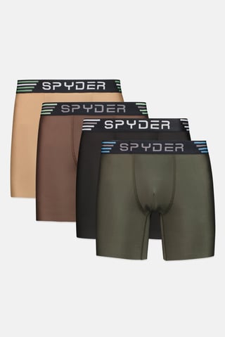 Men 4 Pcs Brand Logo Boxer Briefs, Multicolor