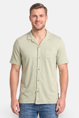 Men Regular Fit Short Sleeve Heather Casual Shirt, Sage Green