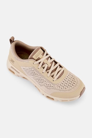 Women Glid Step Gratify Lace Up Running Shoes, Beige